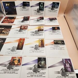 Star Wars Set of 15 First Day of Issue Stamps Envelopes 2007